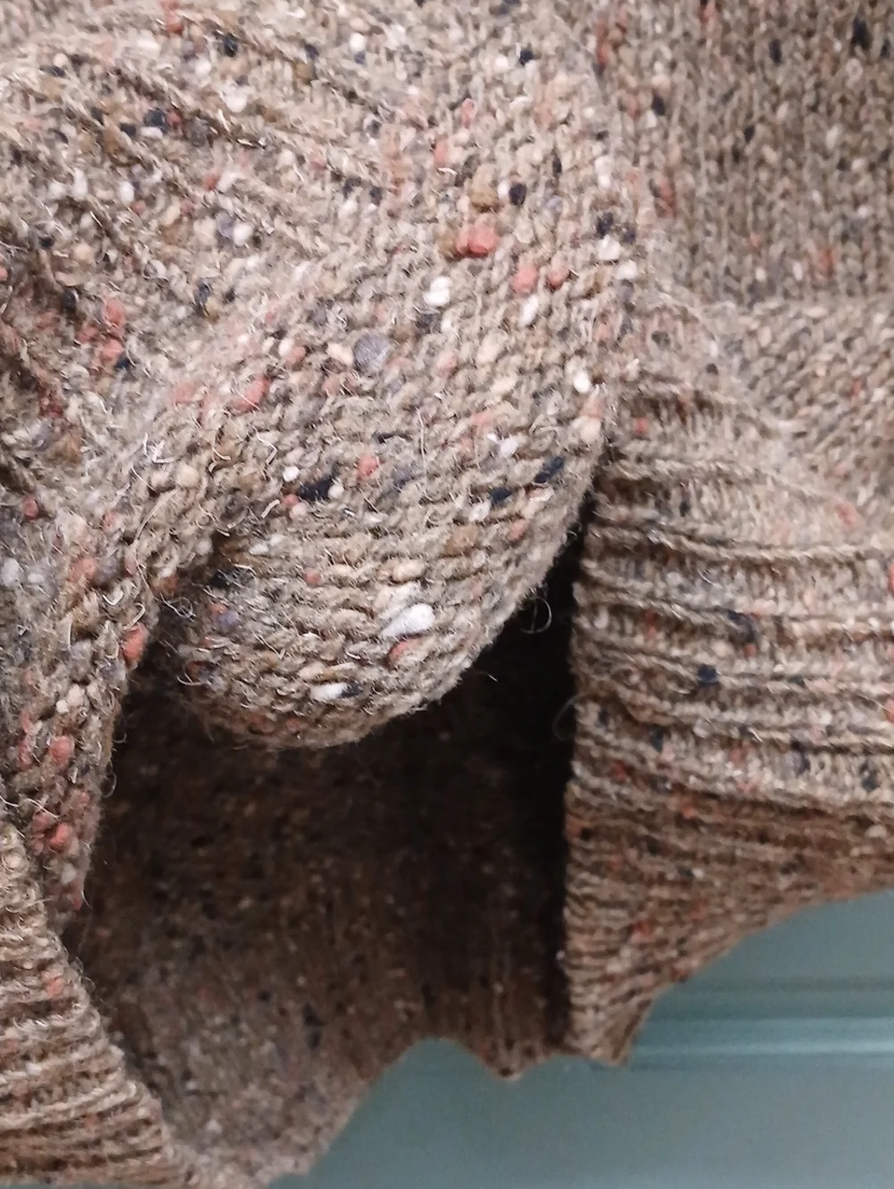 Banana Republic Vintage  Brown Wool Tweed Flecked Crewneck Sweater Size Small